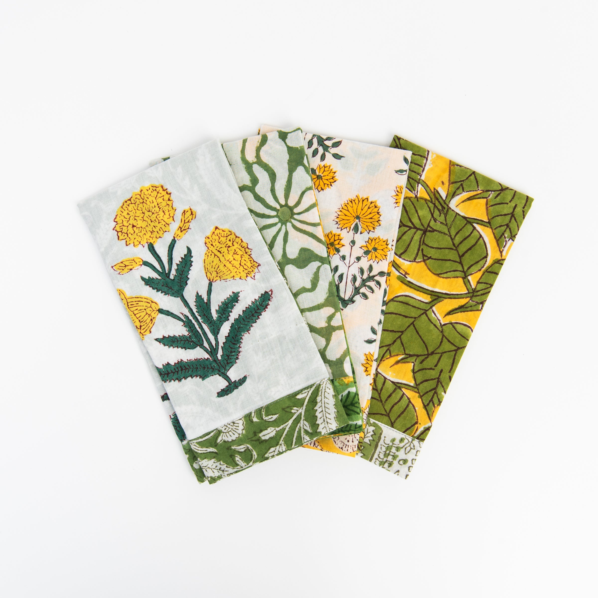 Vermont Handmade Napkins in New Green on a white background at Addison West