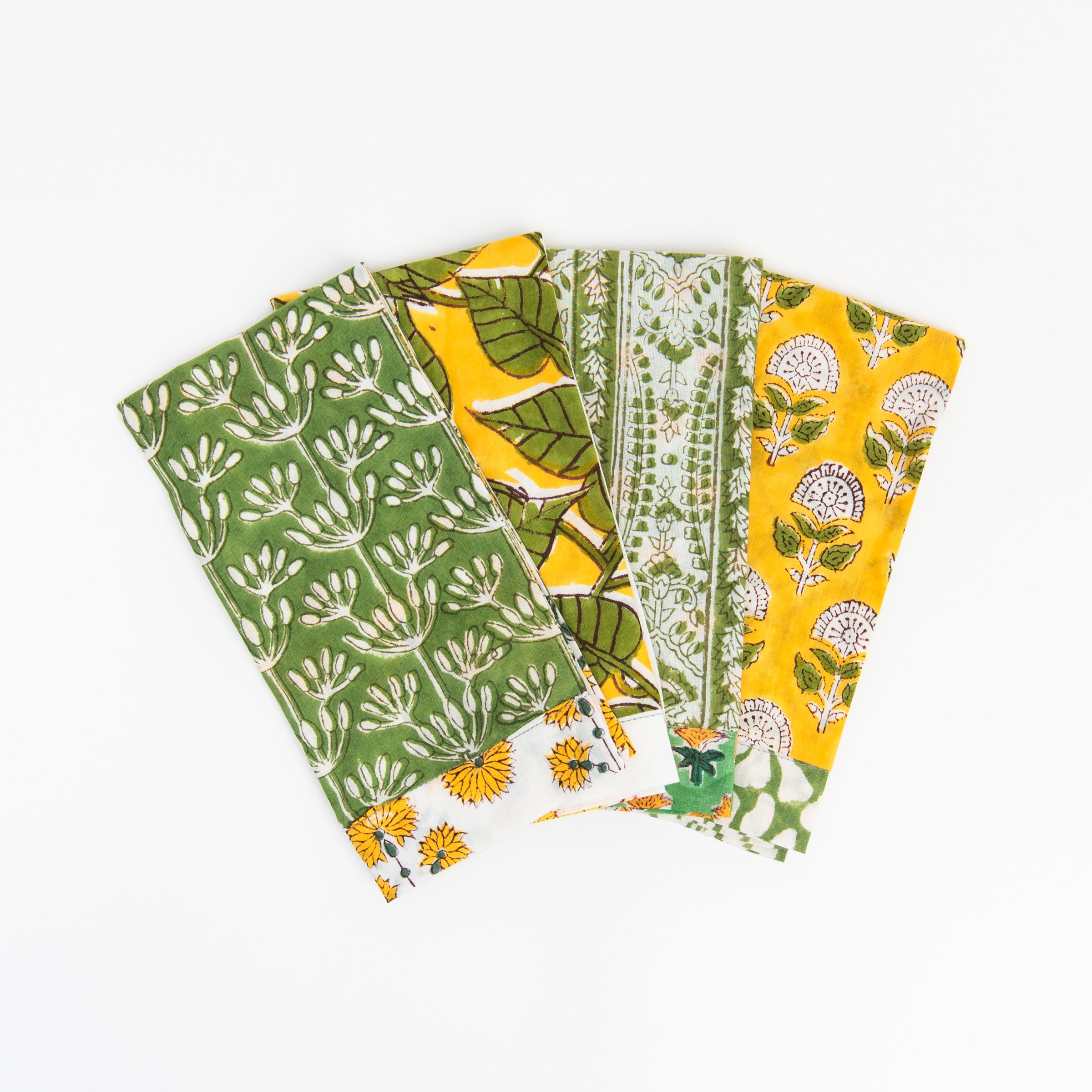 Vermont Handmade Napkins in New Green on a white background at Addison West