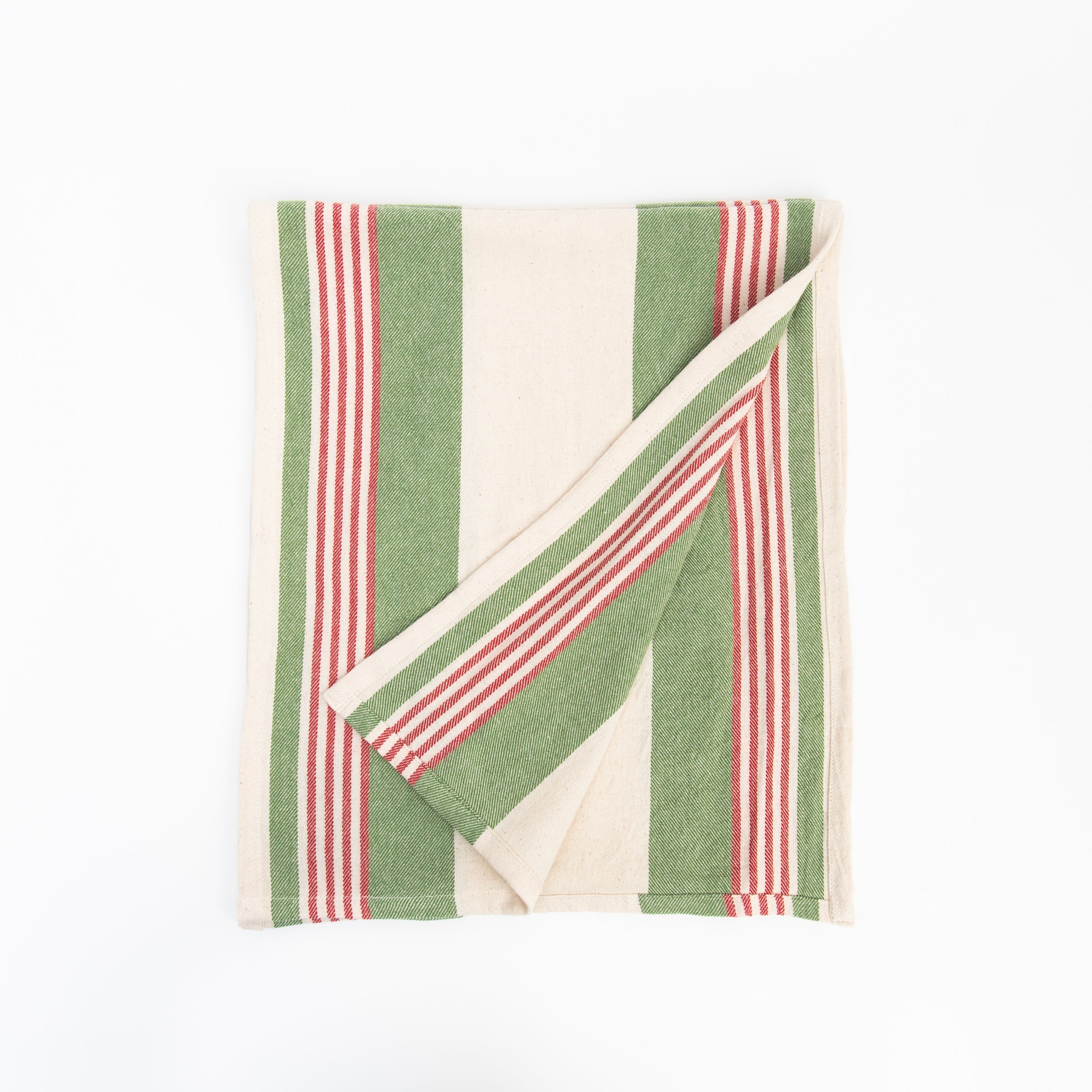 Filled with Cheer Flour Sack Table Runner, 72" on a white background at Addison West