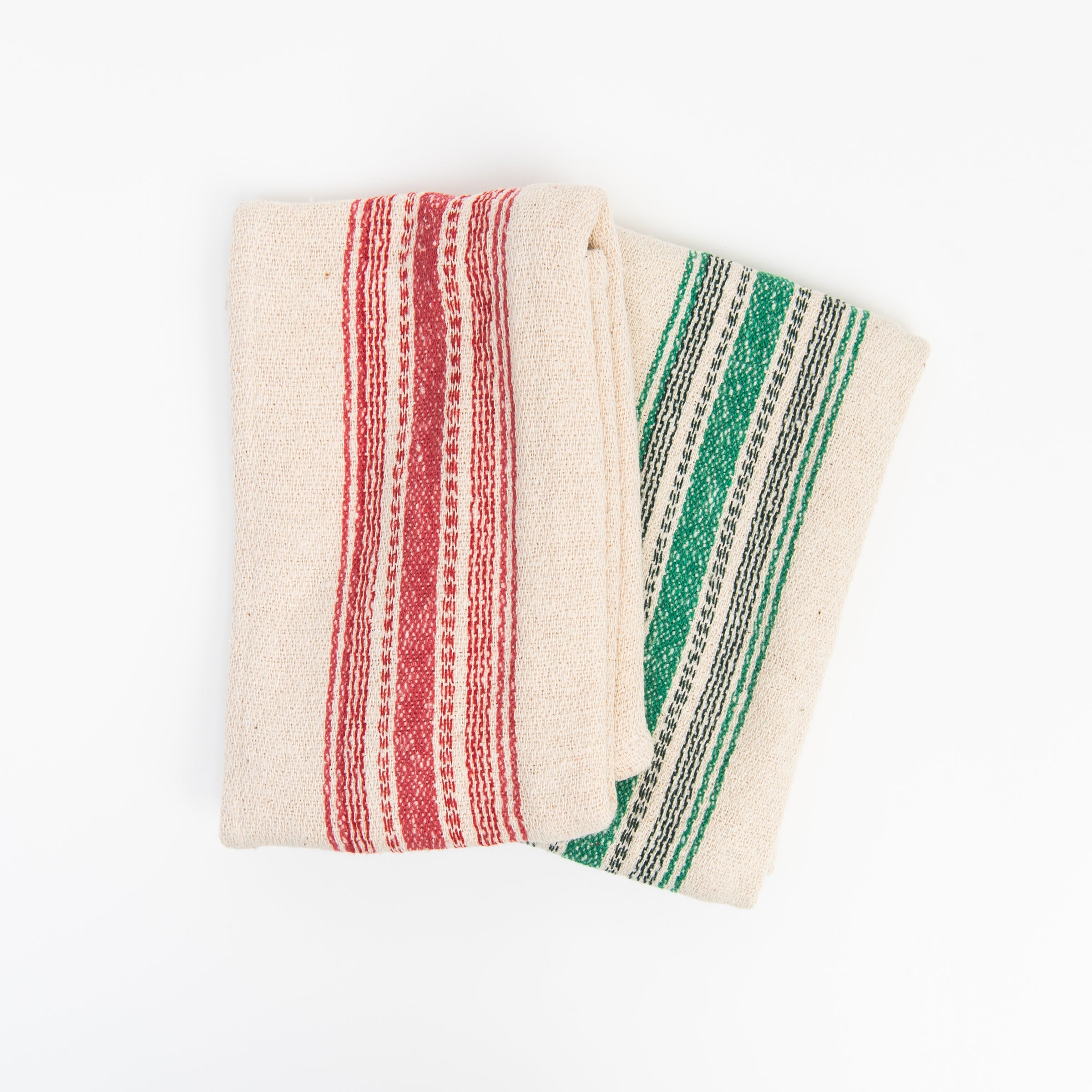 Holiday Woven Flour Sack Tea Towels on a white background at Addison West