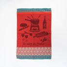 The Fondue Season Jacquard Tea Towel on a white background at Addiosn West