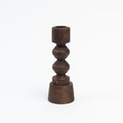 Woodspun Candle Holder on a white background at Addison West