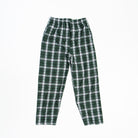 Back of SKI VT Men's Flannel Pant in Green Plaid on a white background at Addison West