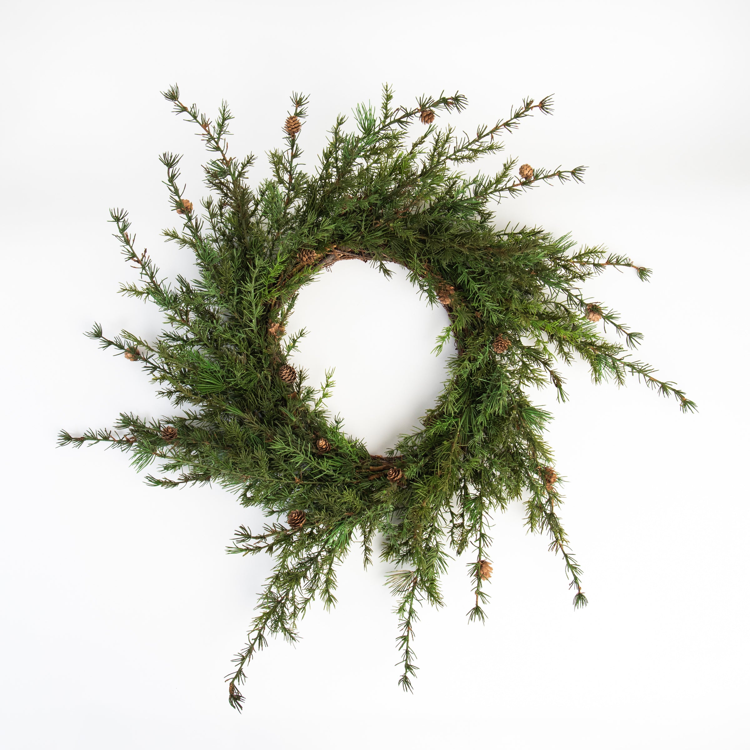 38" Pine Wreath with Pinecones on a white background at Addison West
