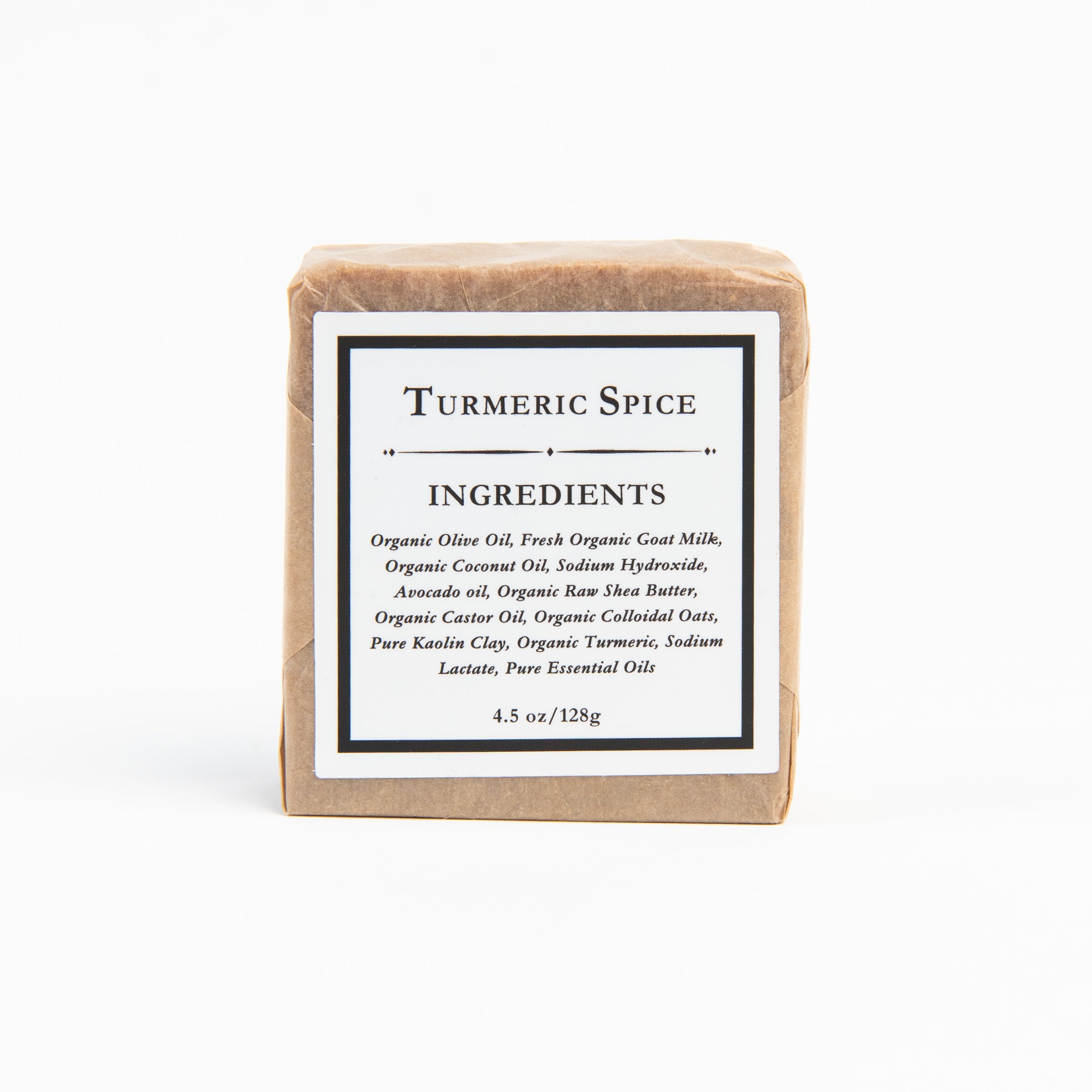 Heritage Farm Turmeric Spice Soap on a white background at Addison West