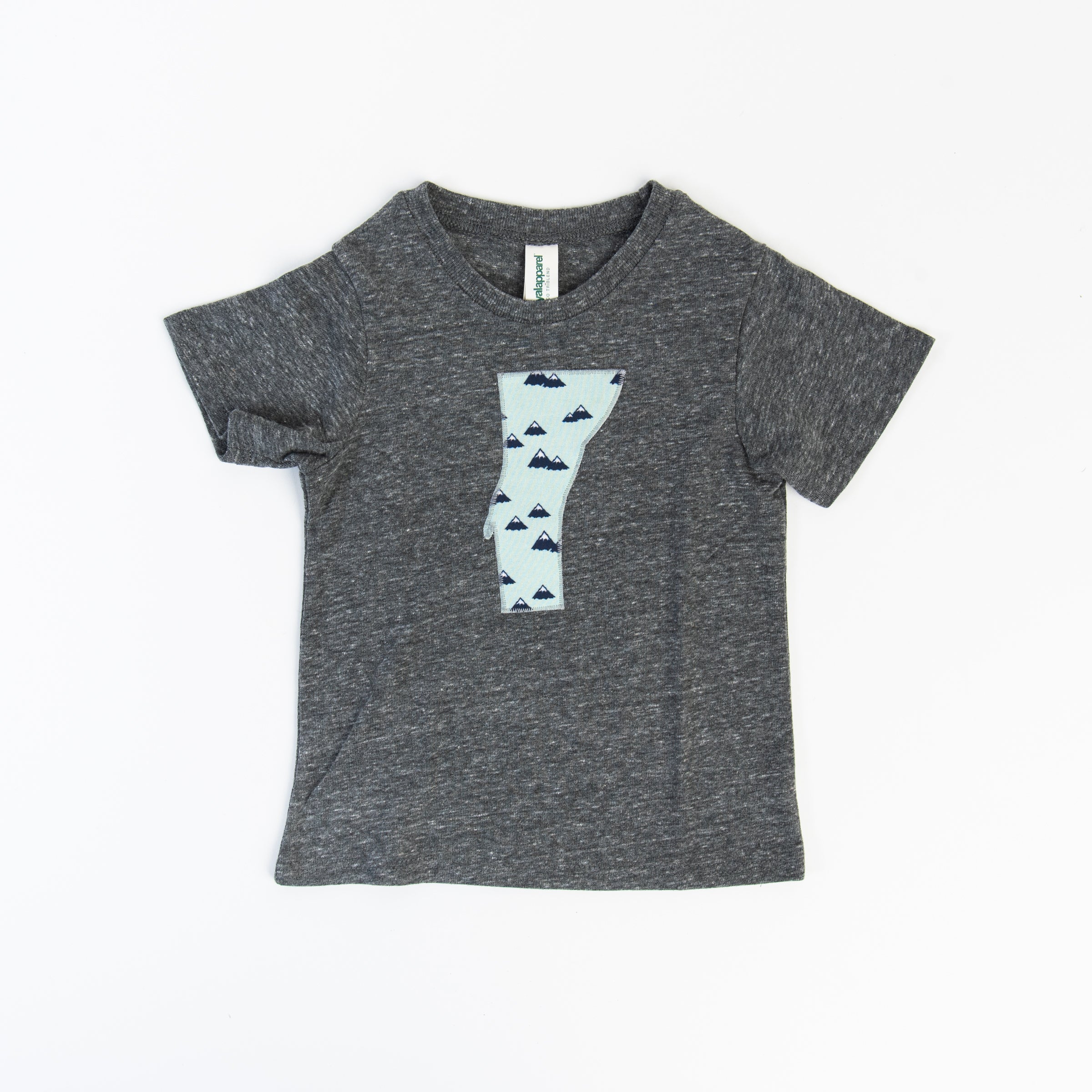 Vermont Toddler Tee in Mountain Print on a white background at Addison West