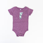 Vermont Baby Bodysuit - Purple Mtn on a white background at Addison West