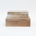 Medium and small Harrington Hide Box on a white background at Addison West