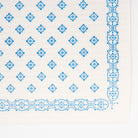 Close up of Dishcloth in Blues on a white background at Addison West