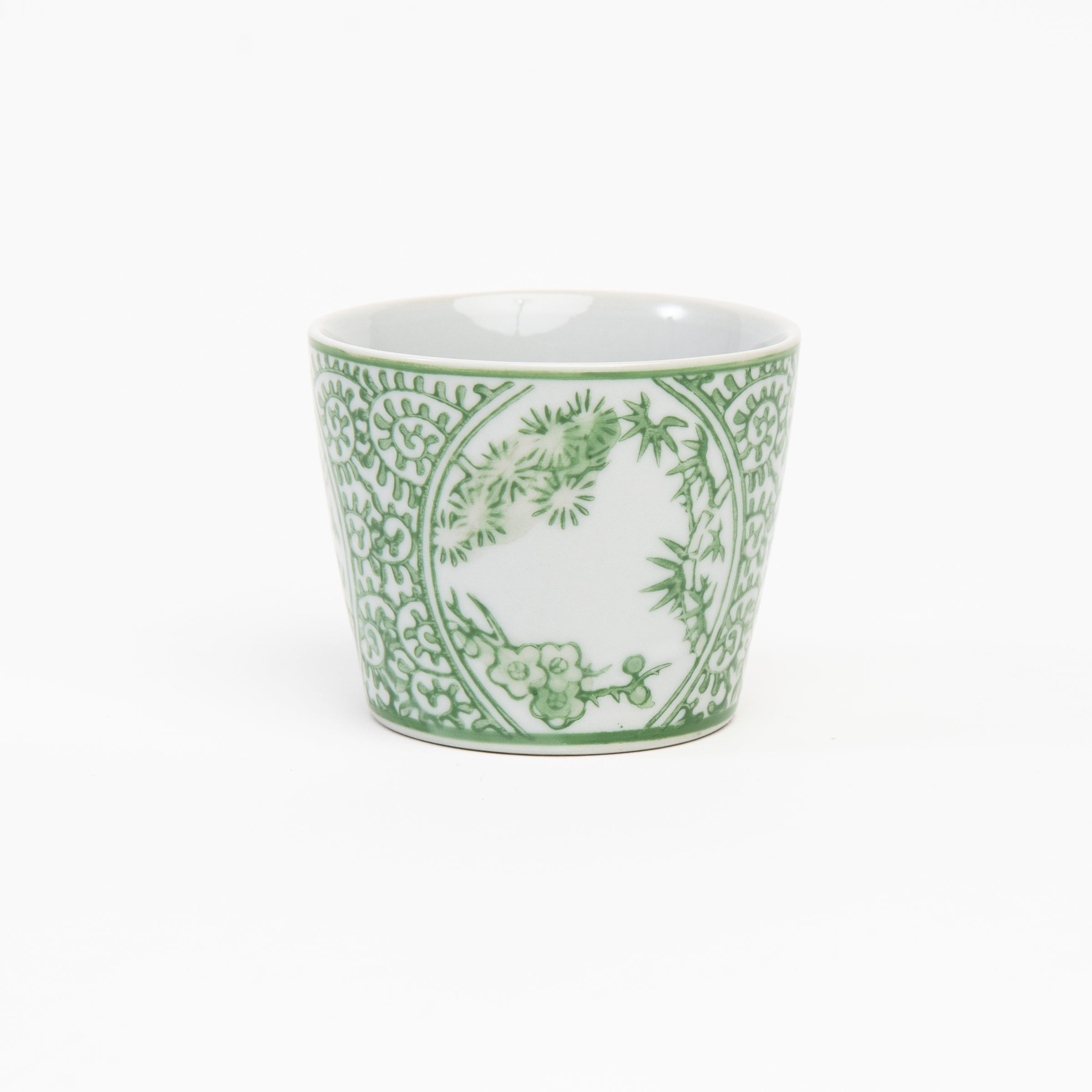 Mini Countryside Cachepots in Green on a white background at Addison West