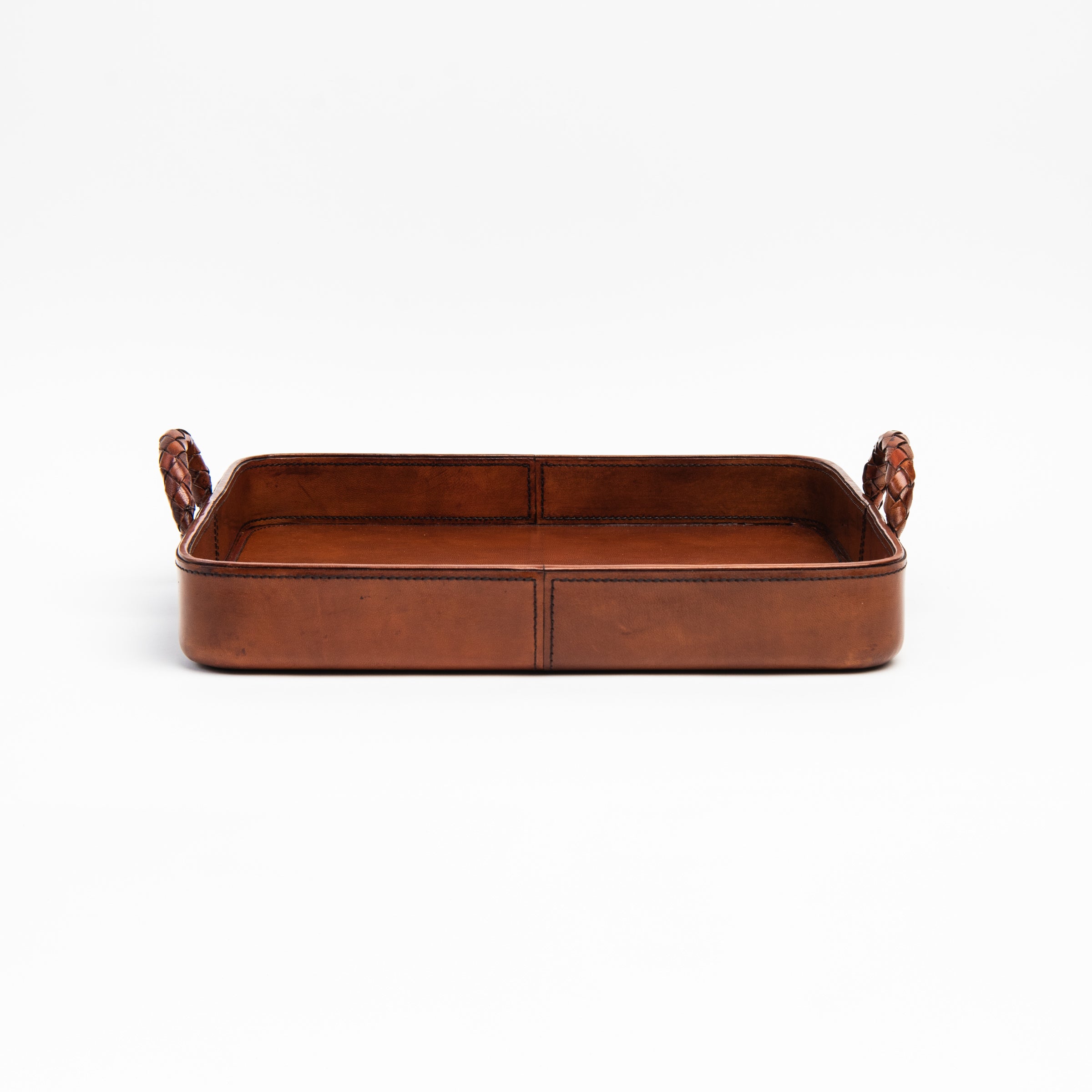 Haven Leather Tray on a white background at Addison West