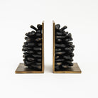 Pinecone Cast Iron Bookends on a white background at Addison West
