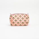 Medium Mona Print Toiletry Bag in Pink on a white background at Addison West