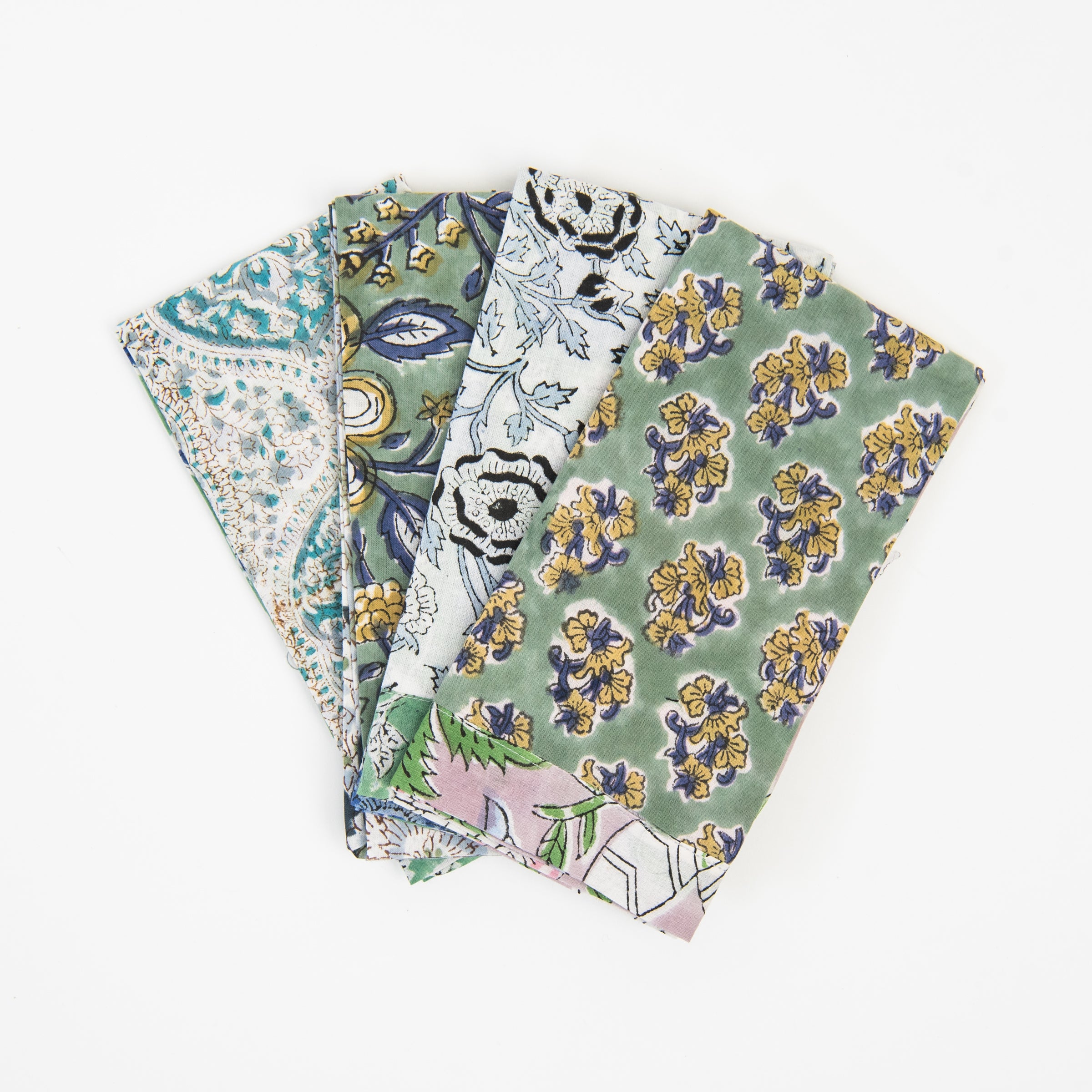 Vermont Handmade Napkins in Vermont Lakes on a white background at Addison West