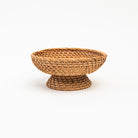 Small Rattan Footed Bowl on a white background at Addison West