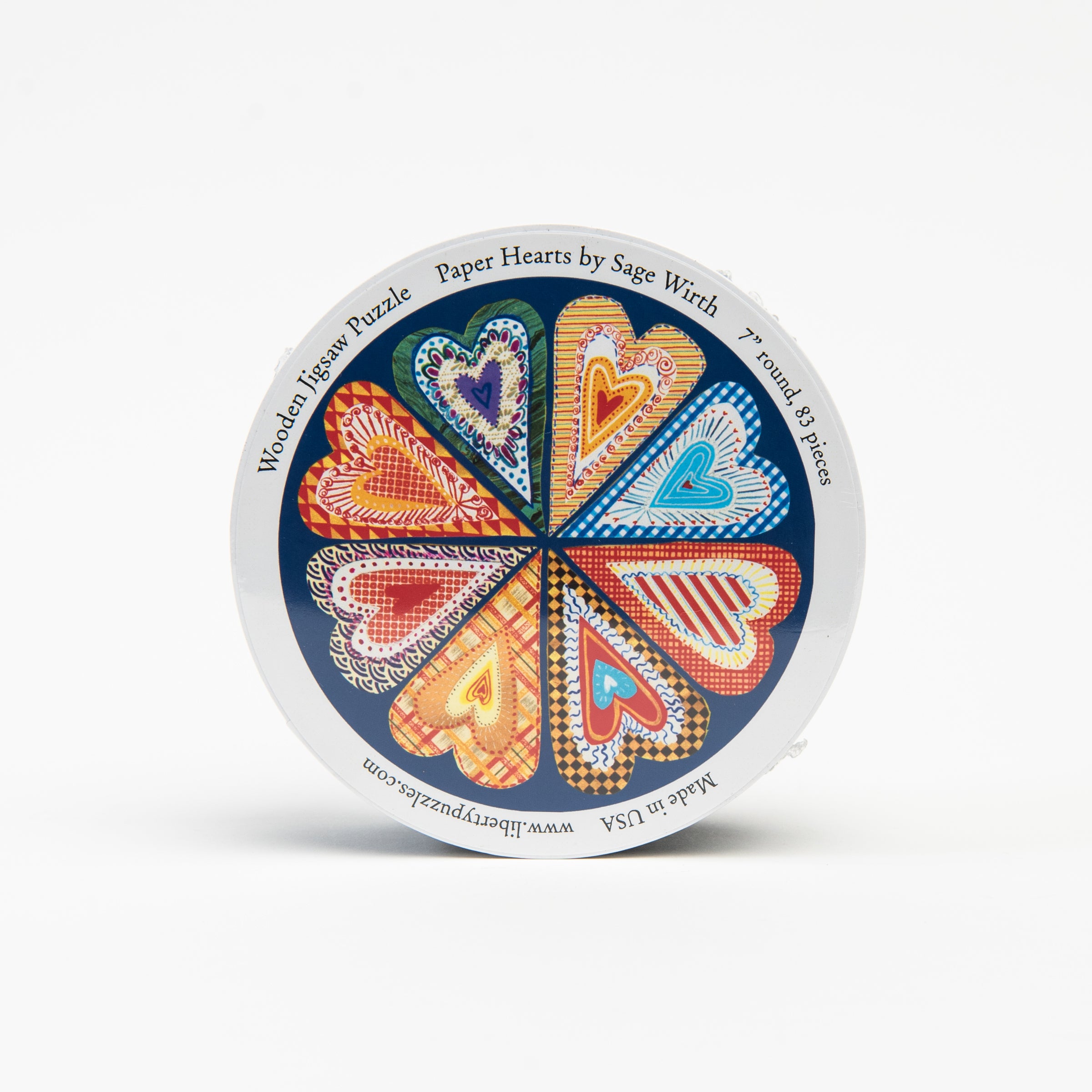 Liberty Puzzle Paper Hearts on a white background at Addison West