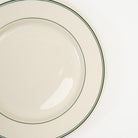 Close up of Fish's Eddy Greenband Main Plate on a white background at Addison West