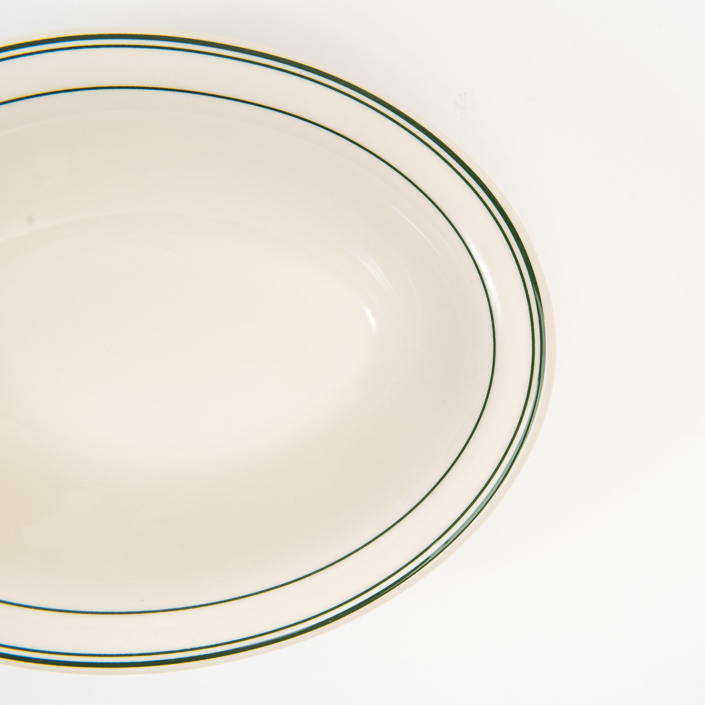 Fish's Eddy Greenband Baker on a white background at Addison West