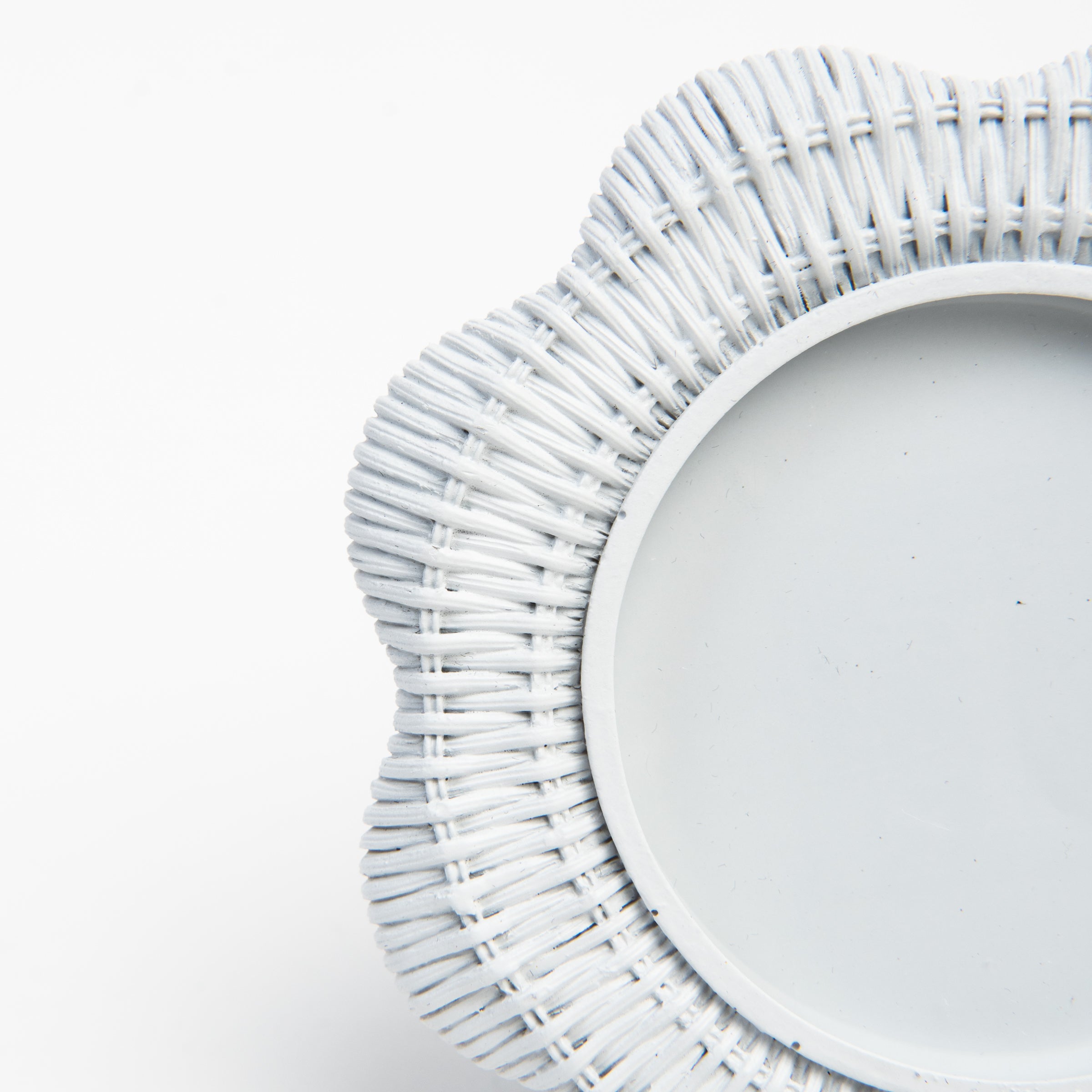 Scalloped Rattan Weave Picture Frame on a white background at Addison West