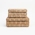 Large Natural Abaca Rope Hinged Box on a white background at Addison West