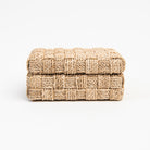 Small Natural Abaca Rope Hinged Box on a white background at Addison West