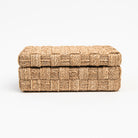 Large Natural Abaca Rope Hinged Box on a white background at Addison West