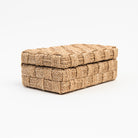 Large Natural Abaca Rope Hinged Box on a white background at Addison West