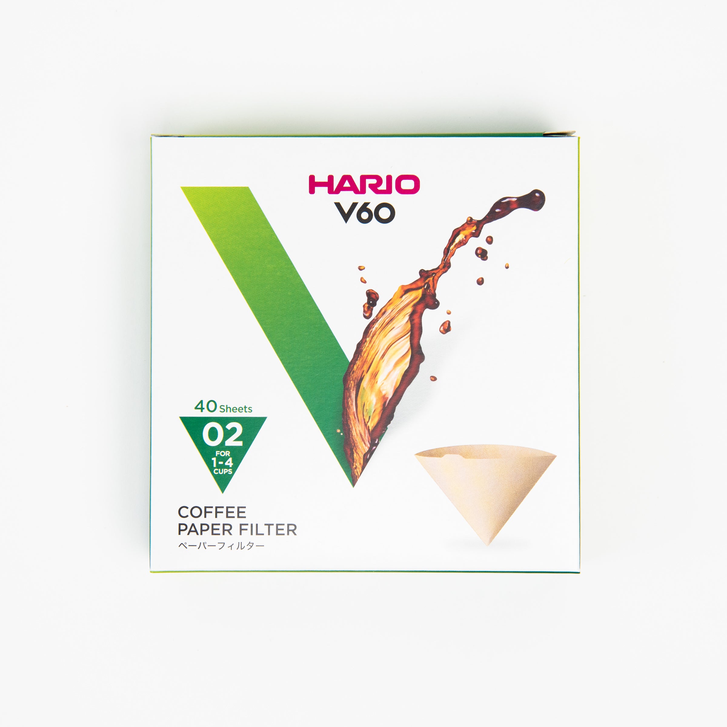 Hario V60 02 Paper Filters, Natural Unbleached on a white background at Addison West