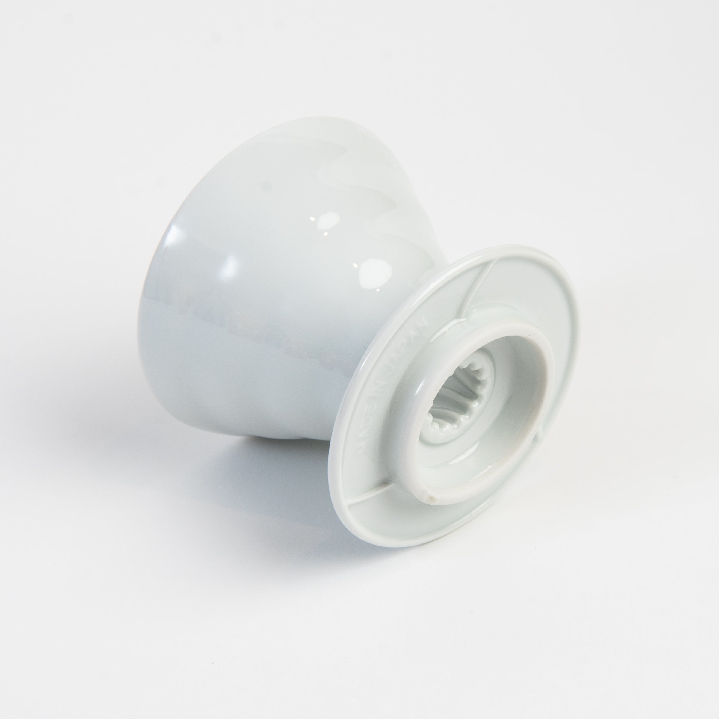 Hario V60 Ceramic Coffee Dripper 02 White on a white background at Addison West