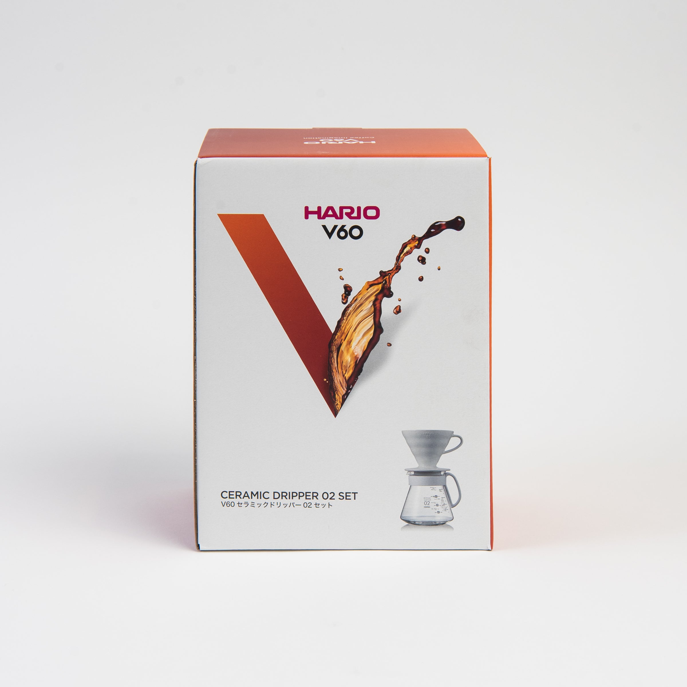Hario V60 Ceramic Pour Over Coffee Set on a white background at Addison West
