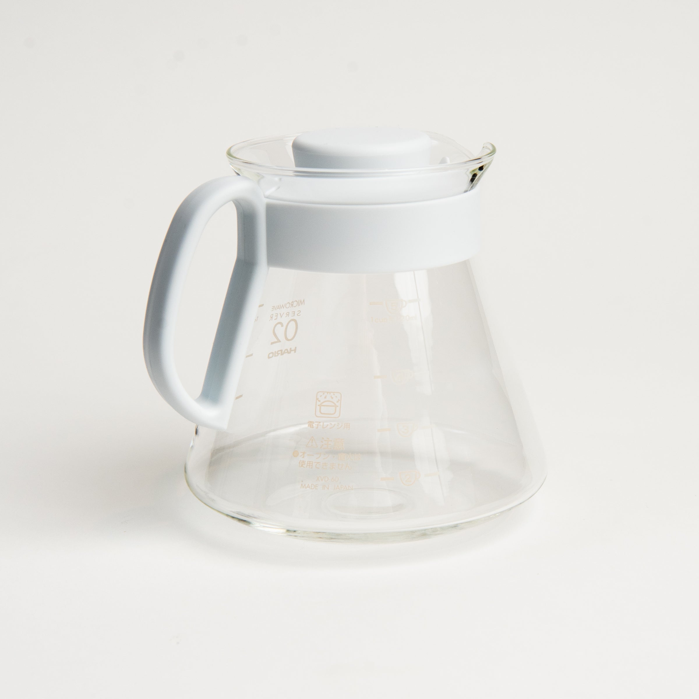 Hario V60 02 Coffee Server in White on a white background at Addison West