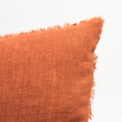 Lina Linen 24" Pillow in Burnt Umber on a white background at Addison West