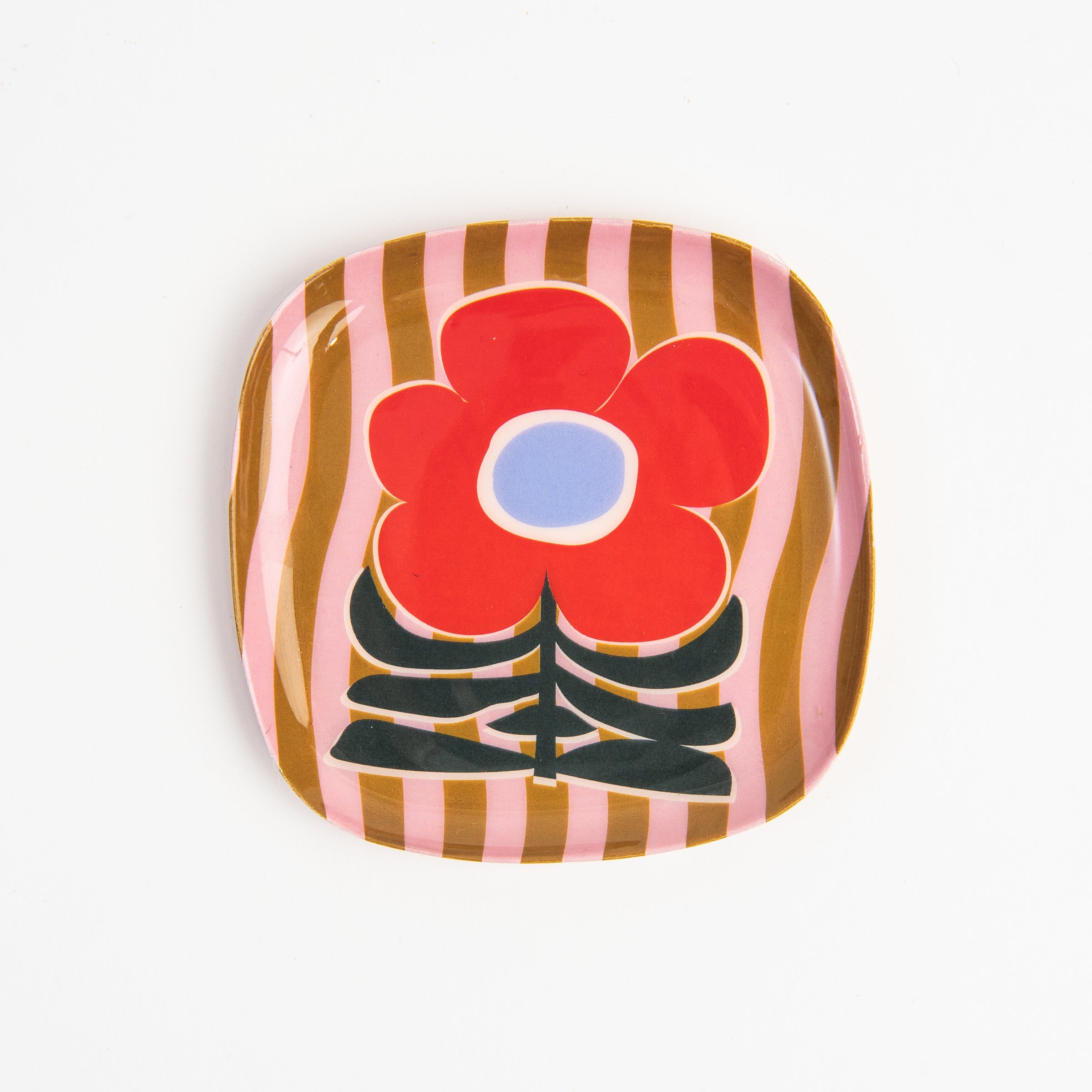 Poppy Pattern Enameled Tray on a white background at Addison West
