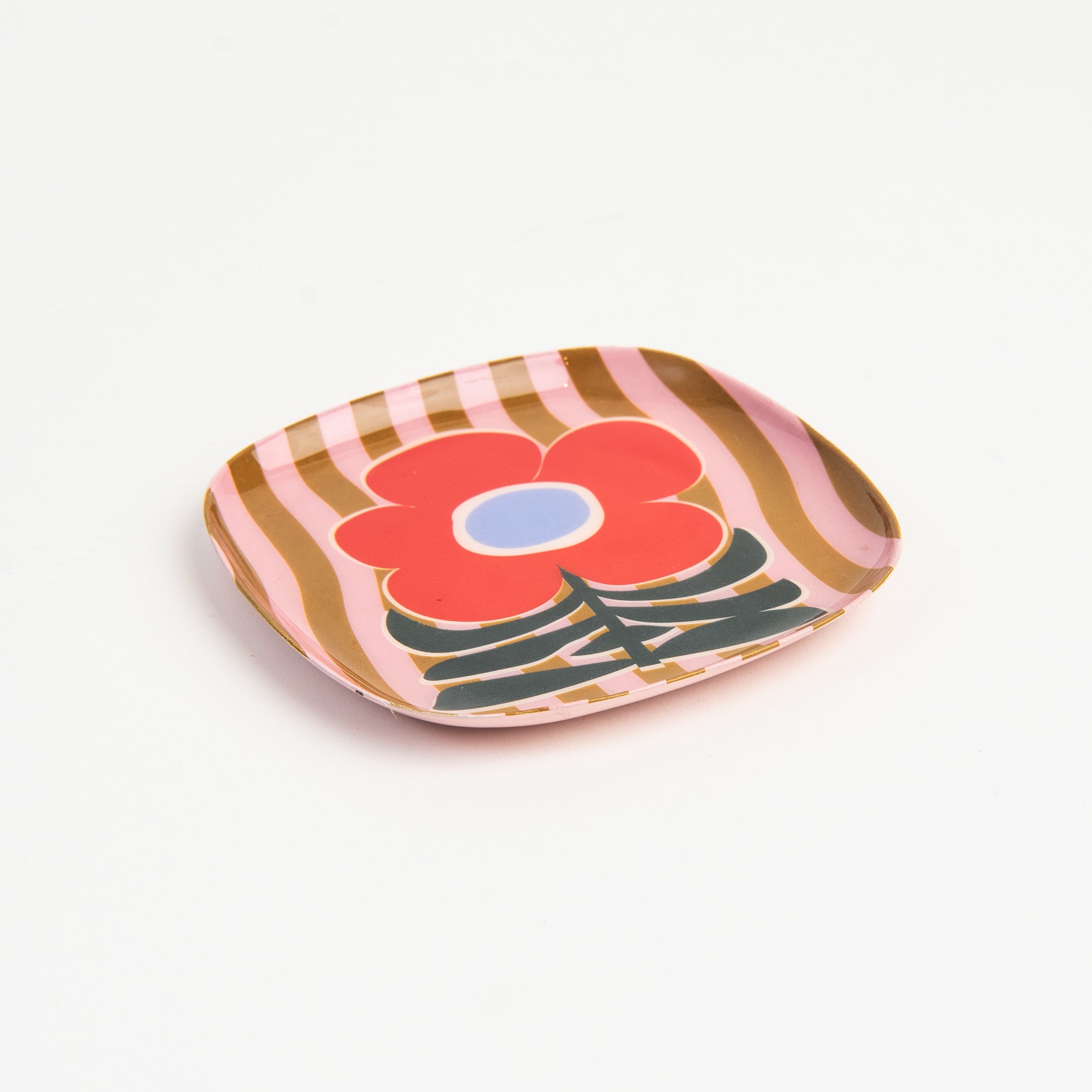 Poppy Pattern Enameled Tray on a white background at Addison West