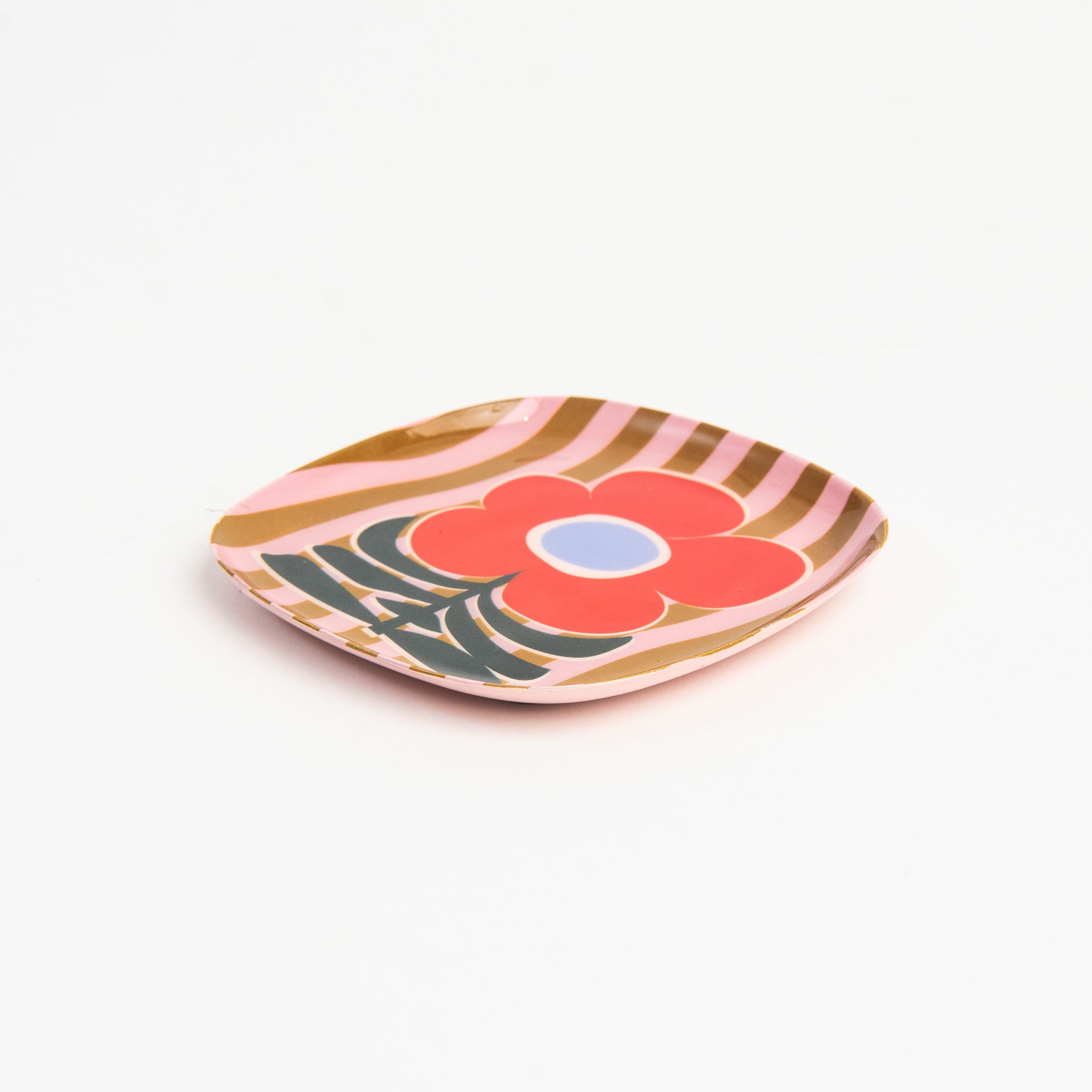 Poppy Pattern Enameled Tray on a white background at Addison West