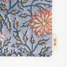Block Print Pouch in Blue on a white background at Addison West