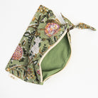 Block Print Pouch in Green on a white background at Addison West