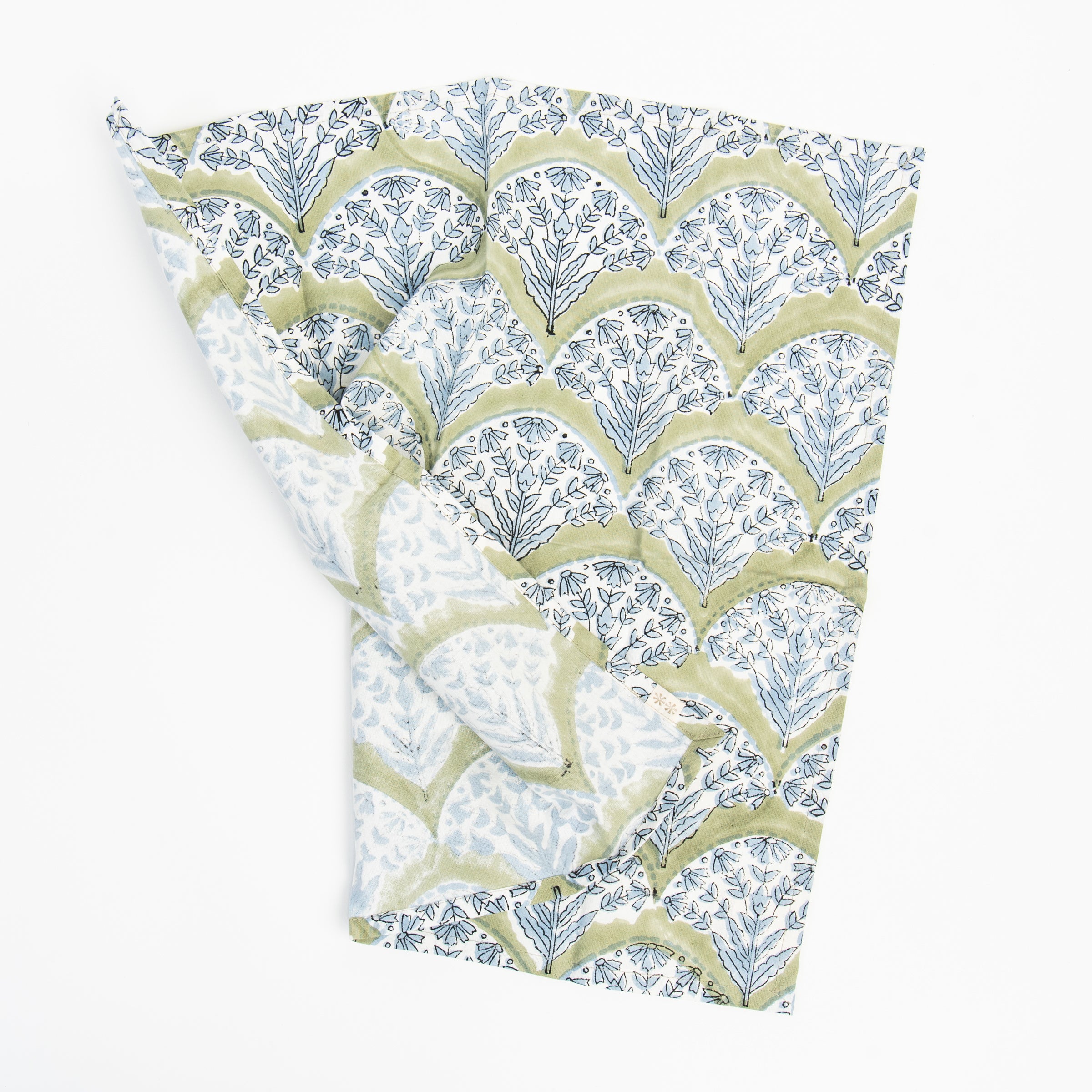 Summer Sage Block Print Napkins, Set of 4 on a white background at Addison West