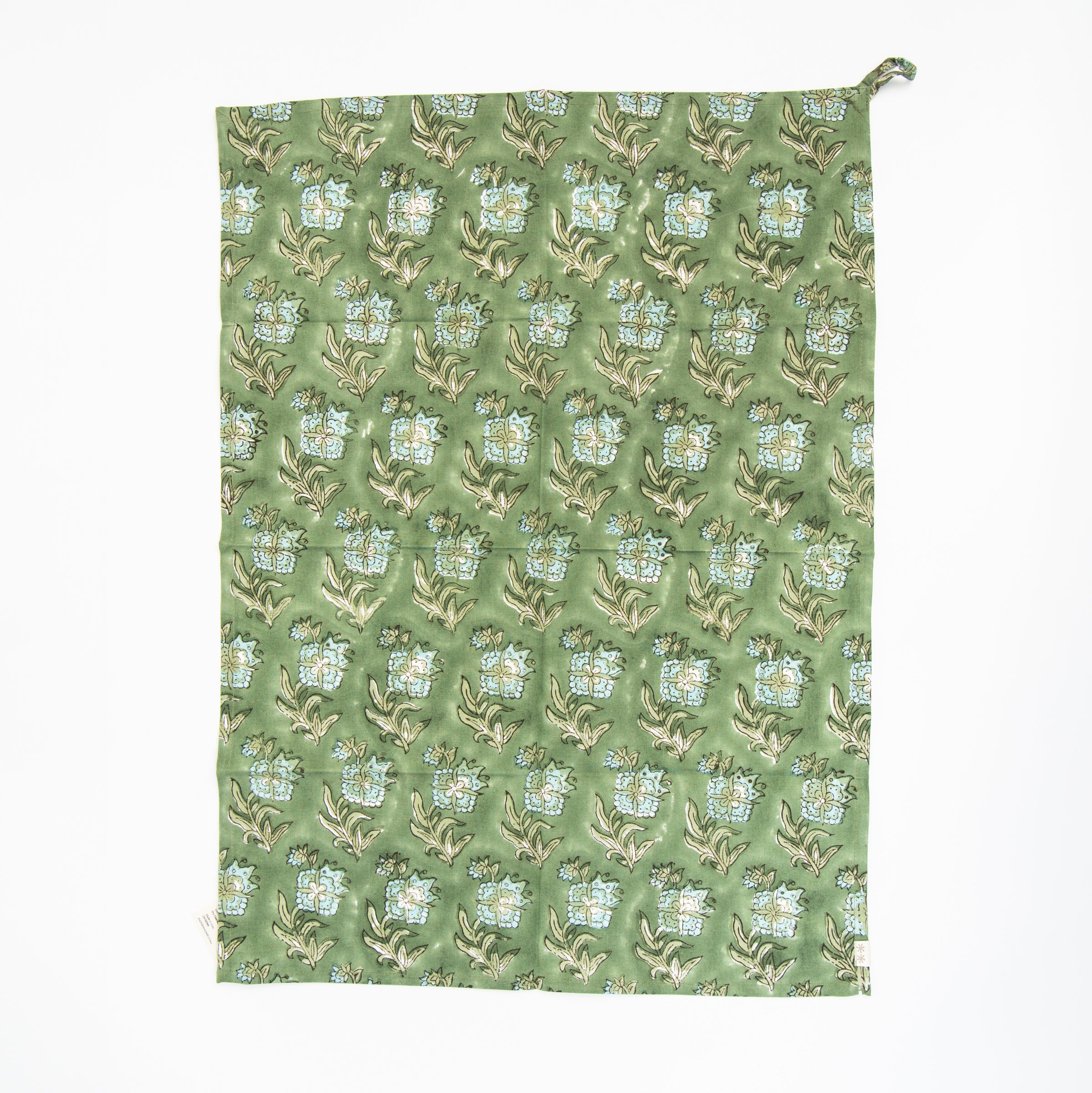 Elowen Block Print Tea Towels, Set of 2 on a white background at Addison West
