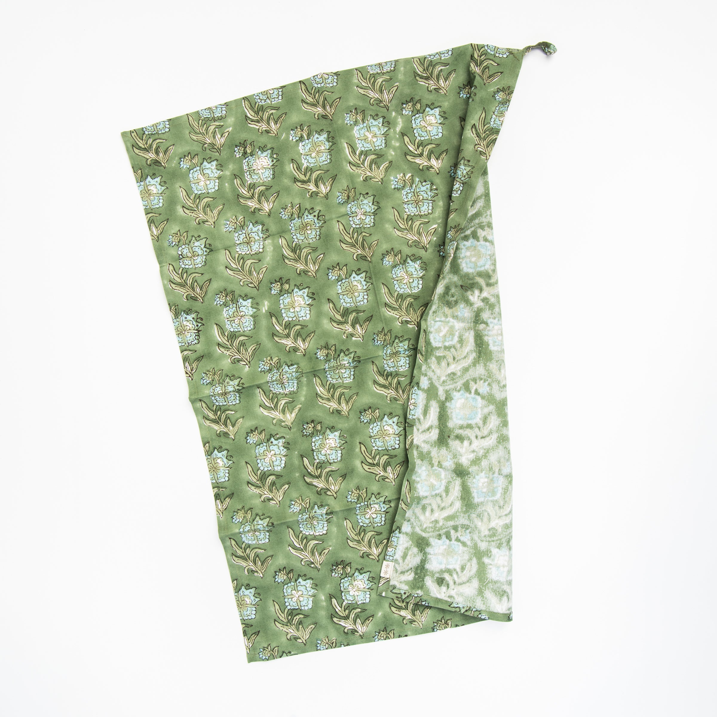 Elowen Block Print Tea Towels, Set of 2 on a white background at Addison West