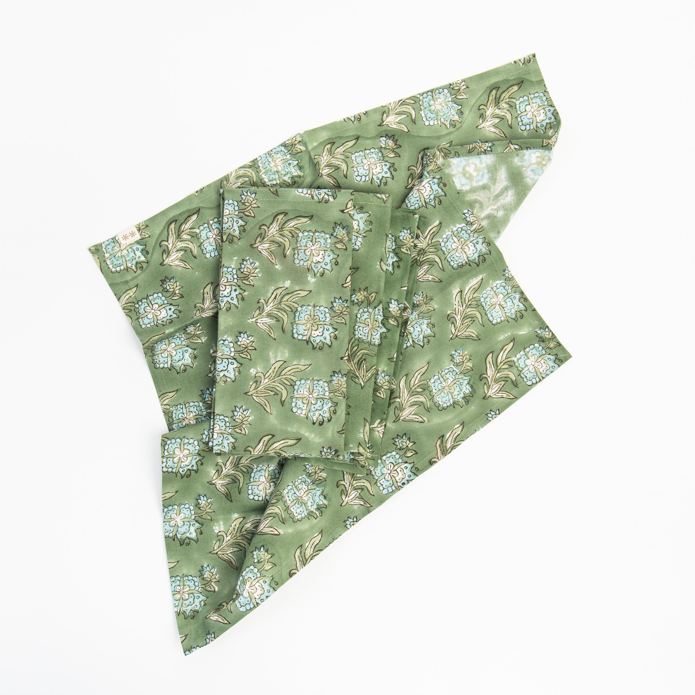 Elowen Block Print Napkins, Set of 4 on a white background at Addison West