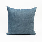 20" Linen Chambray Pillow in Denim on a white background at Addison West