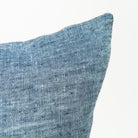 Close up of 20" Linen Chambray Pillow in Denim on a white background at Addison West