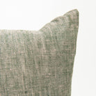20" Linen Chambray Pillow in Green on a white background at Addison West