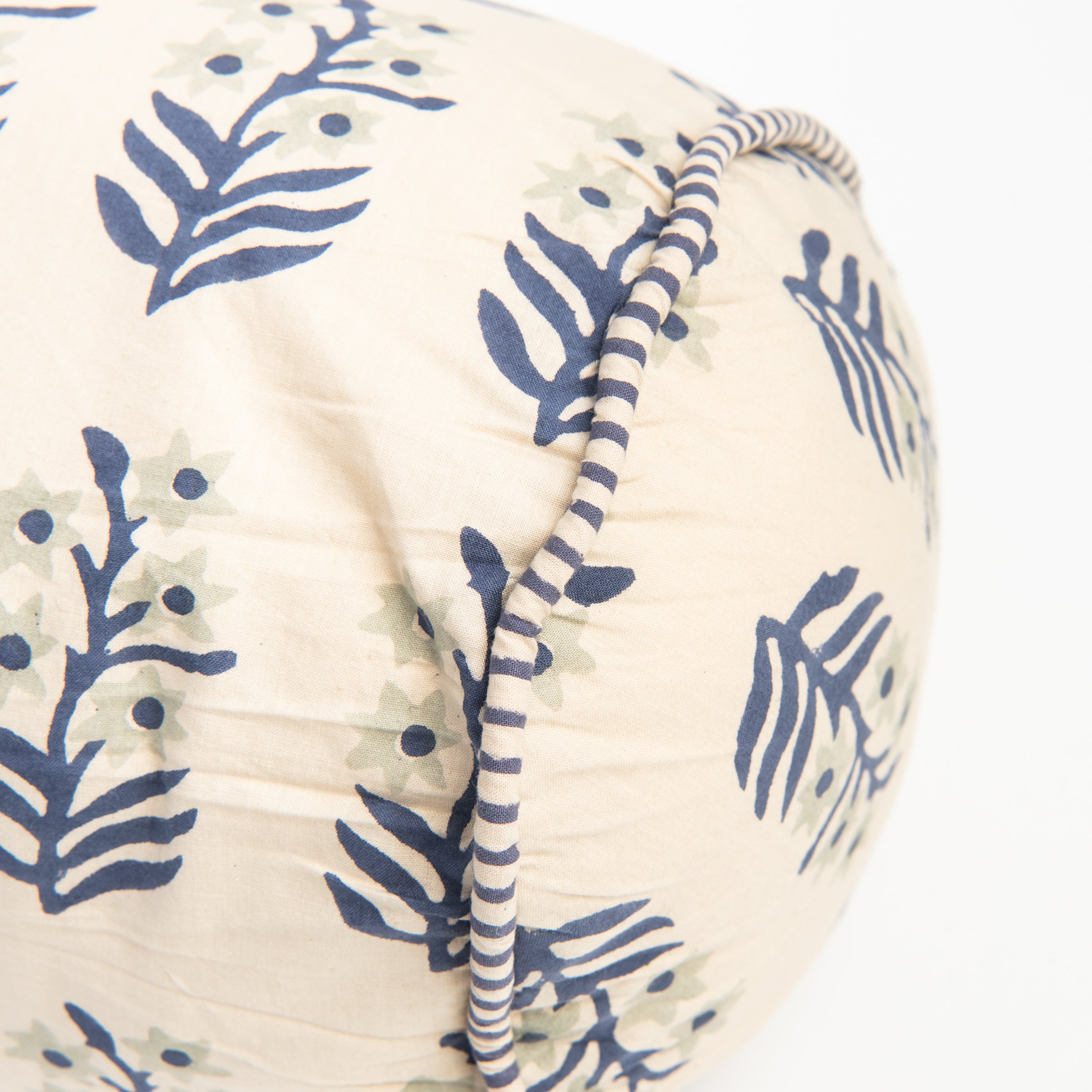 Sita Block Print Bolster on a white background at Addison West