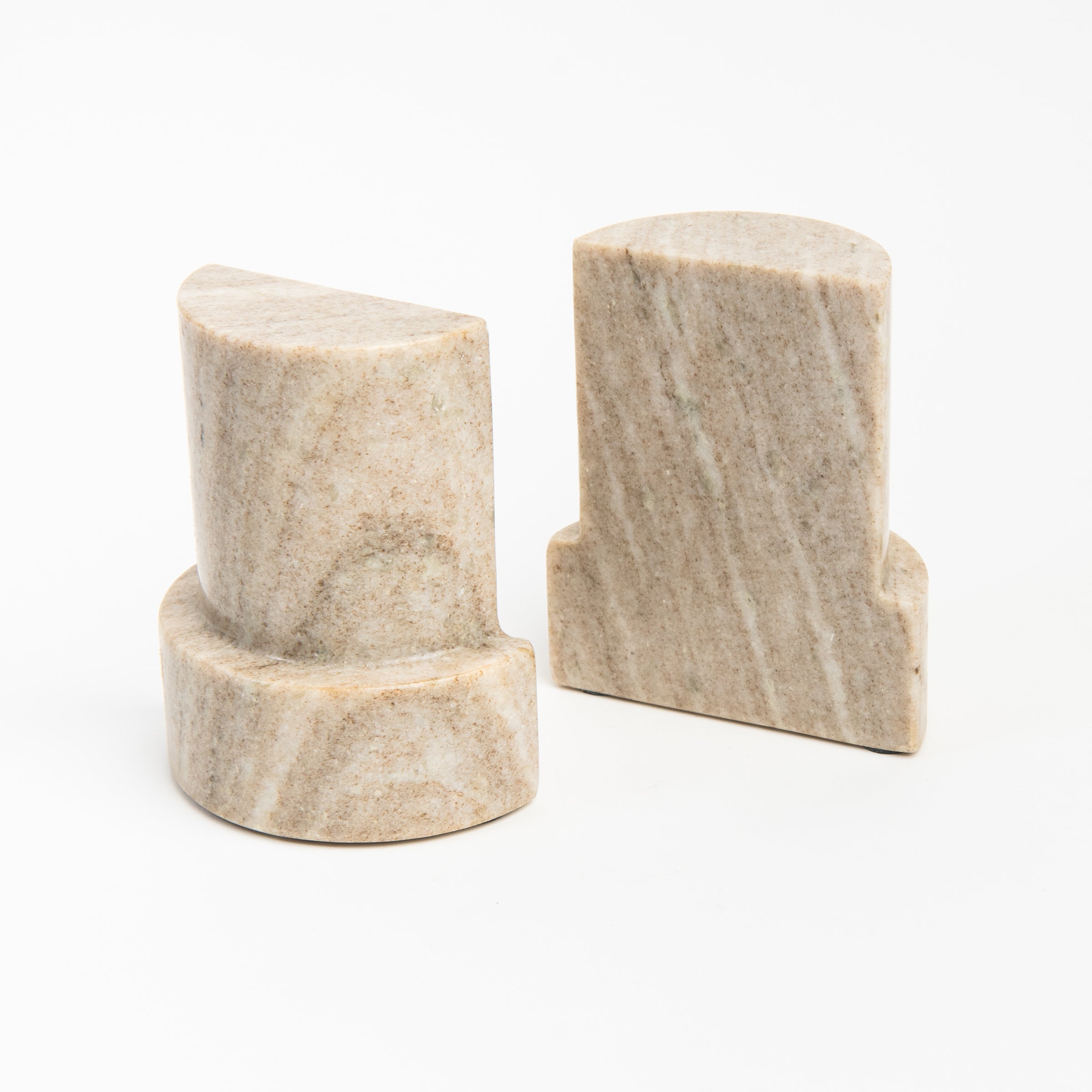 Marble Column Bookends on a white background at Addison West