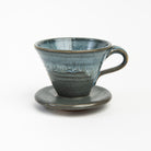 Lakeshore Grey Ceramic Pour Over Coffee Maker on a white background at Addison West
