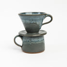 Lakeshore Grey Ceramic Pour Over Coffee Maker on a white background at Addison West