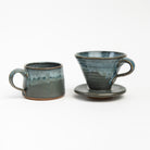 Lakeshore Grey Ceramic Pour Over Coffee Maker on a white background at Addison West