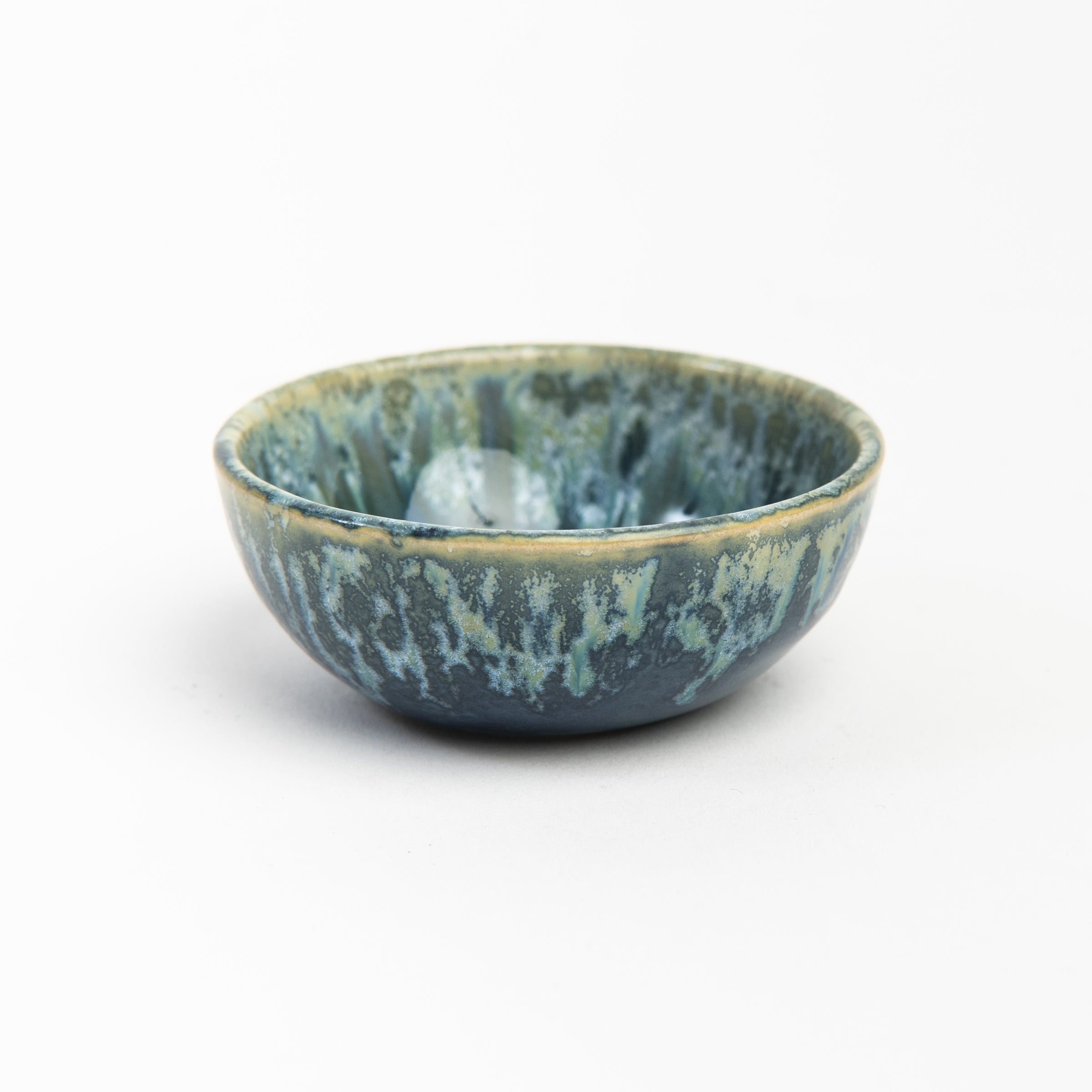 Crackle Glaze Stoneware Mini Bowl on a white background at Addison West
